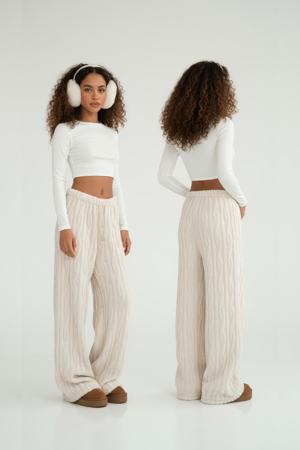 ÉLÛNE - Ribbed Lounge Trousers